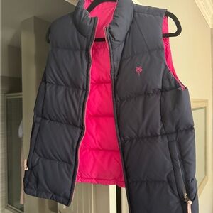 Navy and Pink Puffer Vest